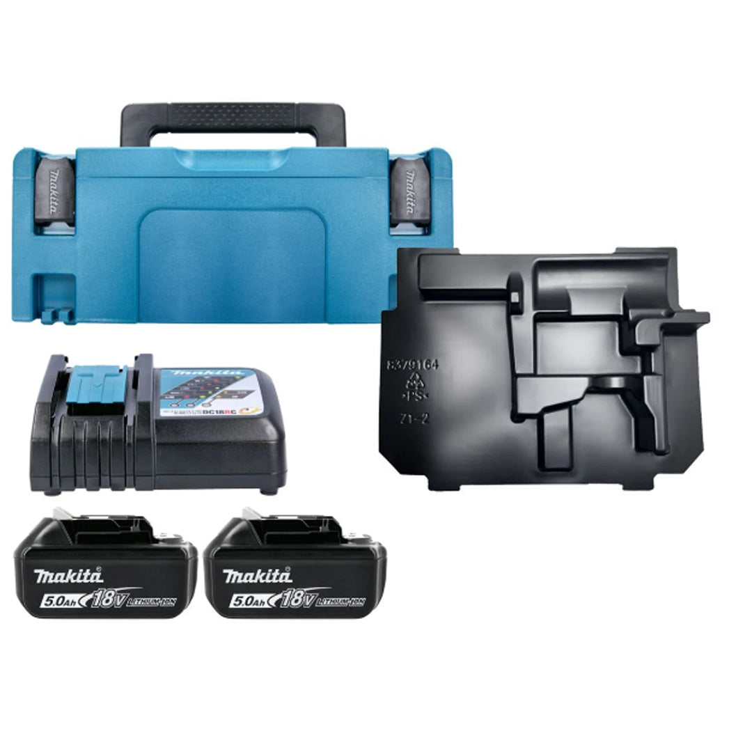 š Makita 18V LXT Battery & Charger Kit ā 2Ć5.0Ah BL1850B Batteries, ā” DC18RC Charger & š§³ Type 2 Makpac Case